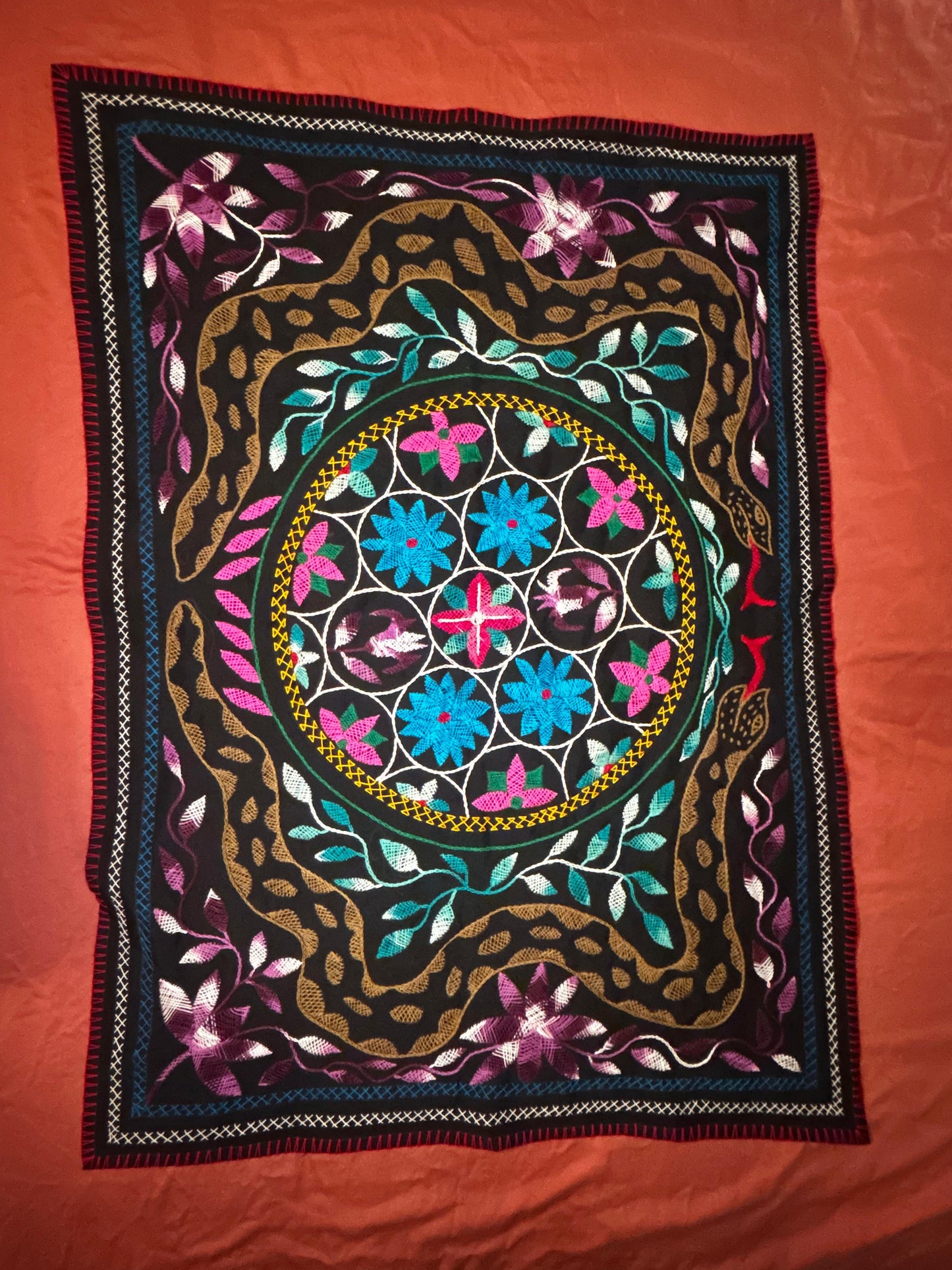 LARGE Authentic Shipibo Handwoven Ícaro Tapestry