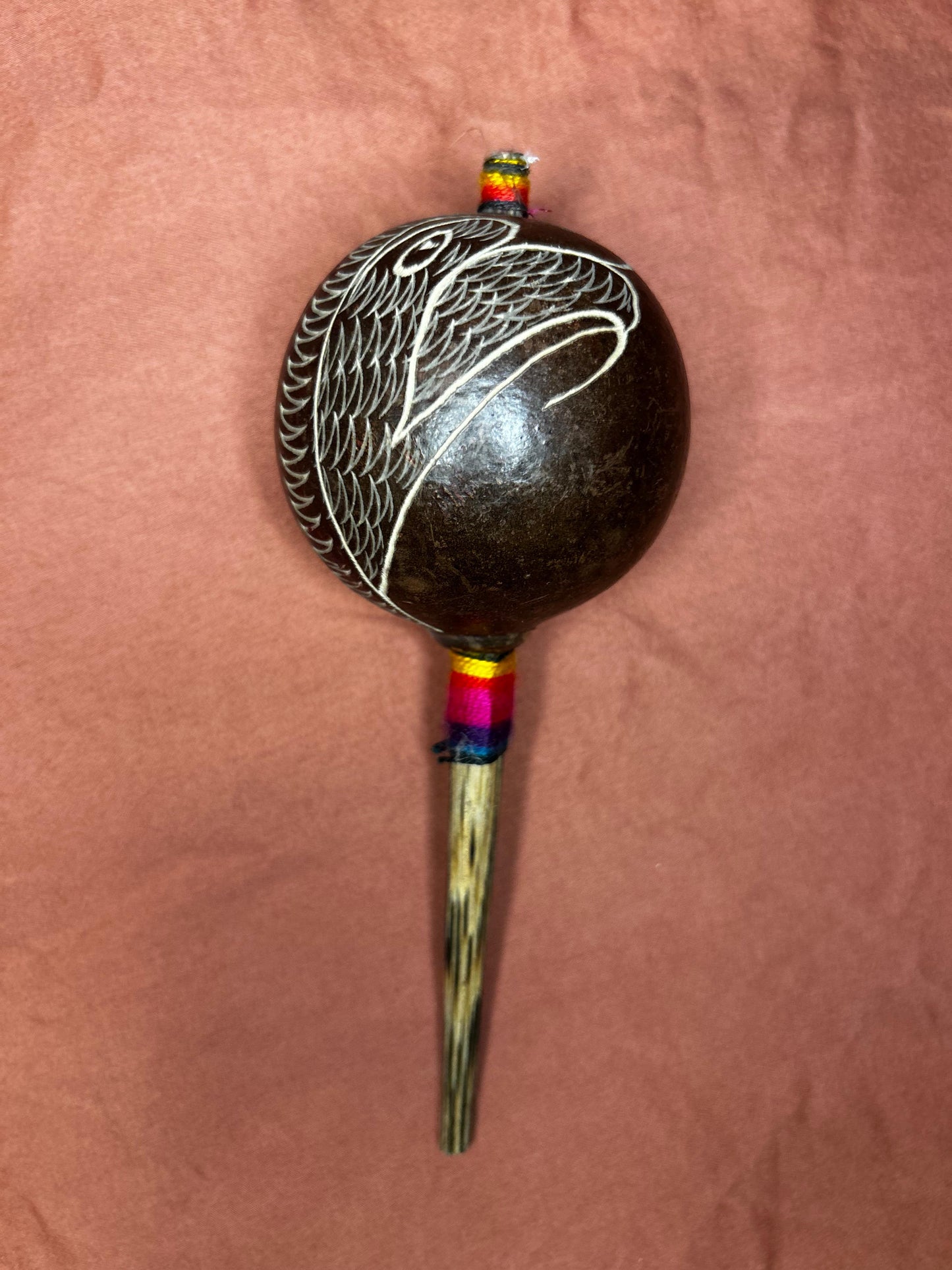 Authentic Shipibo Handcrafted Rattle (Medium - Condor)