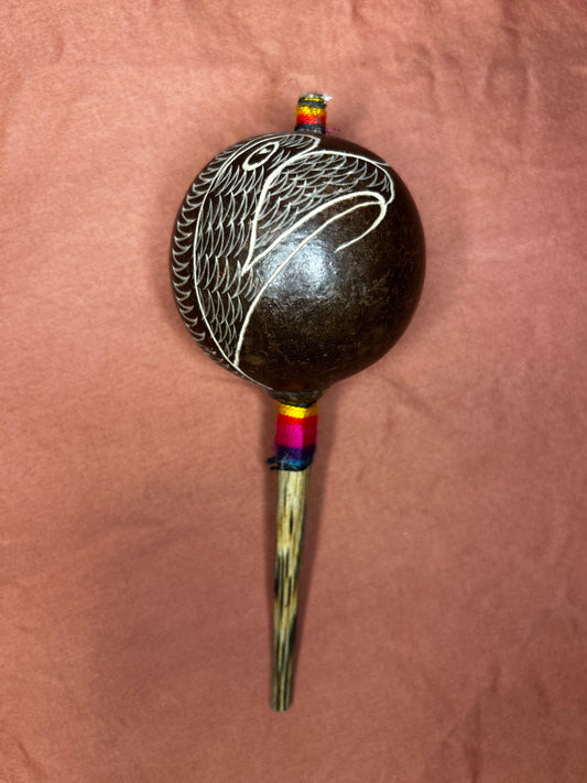 Authentic Shipibo Handcrafted Rattle (Medium - Condor)