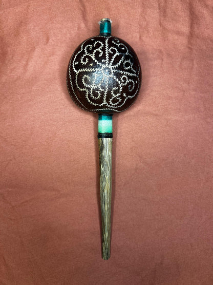 Authentic Shipibo Handcrafted Rattle (Medium - Hummingbird/Ayahuasca Vine)