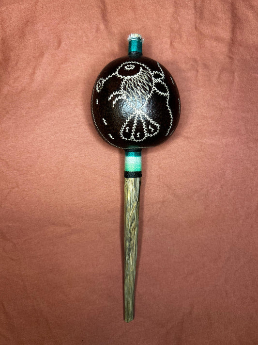 Authentic Shipibo Handcrafted Rattle (Medium - Hummingbird/Ayahuasca Vine)