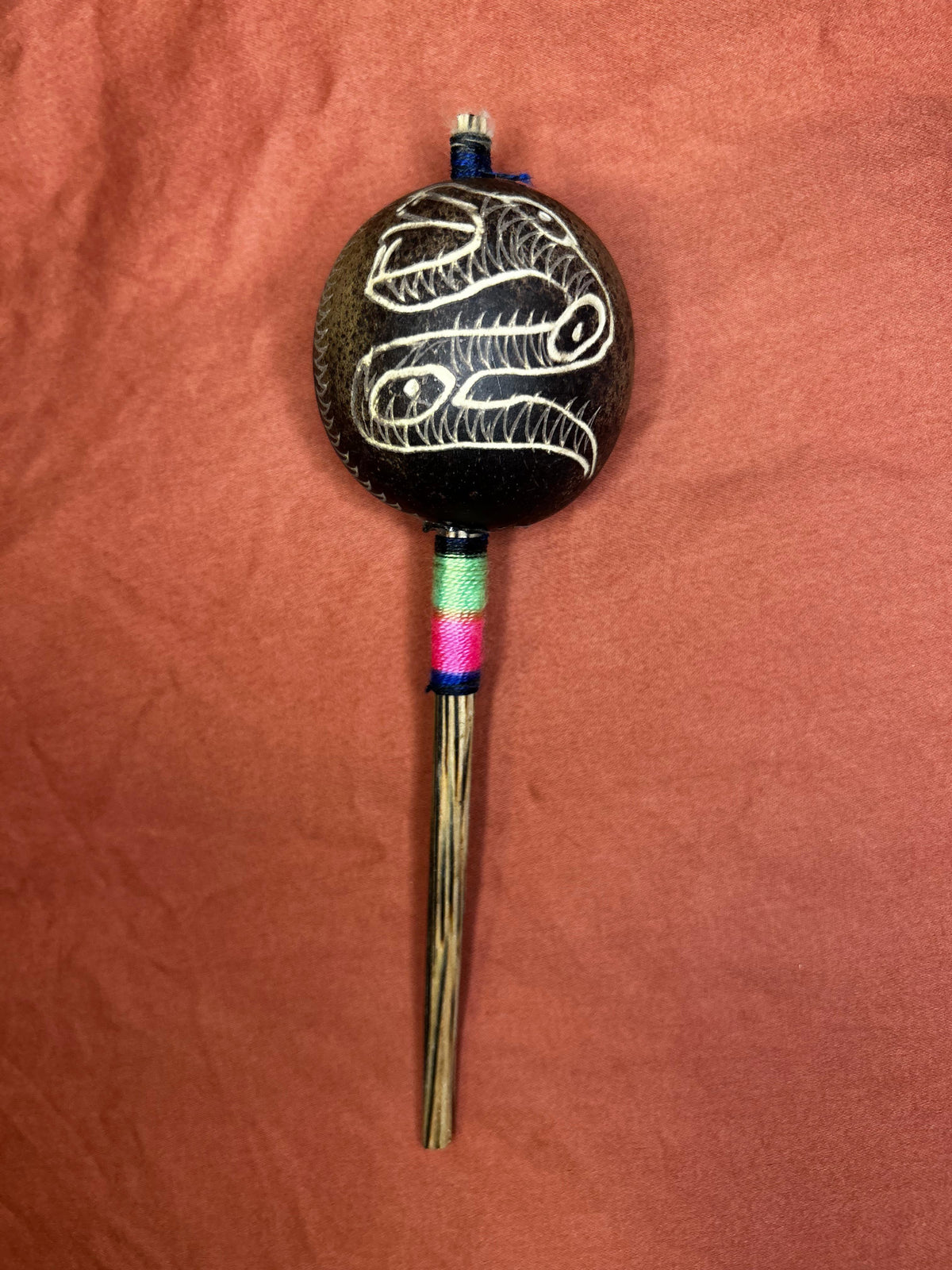 Handcrafted Rattle Authentic Shipibo Handcrafted Rattle (Small - Serpent) – Origen Healing