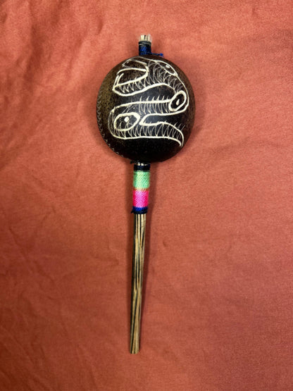 Authentic Shipibo Handcrafted Rattle (Small - Serpent)