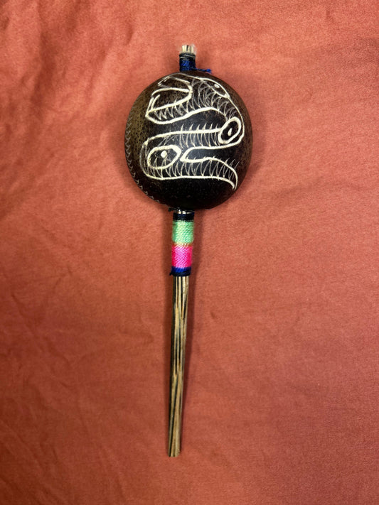 Authentic Shipibo Handcrafted Rattle (Small - Serpent)