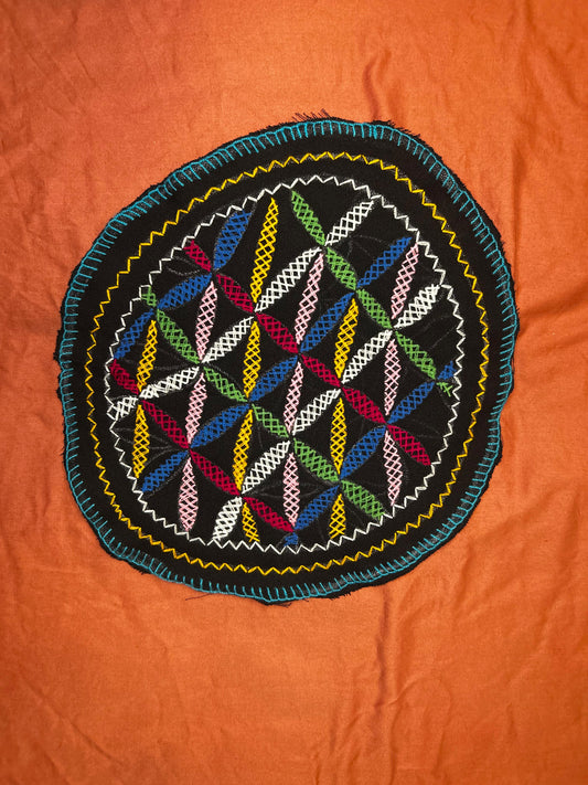 Authentic Shipibo Handwoven Ícaro Tapestry (MEDIUM - FLOWER OF LIFE - CIRCLE)